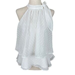 Express White Ruffled Tiered Top